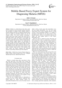 Mobile-Based Fuzzy Expert System for Diagnosing Malaria (MFES)