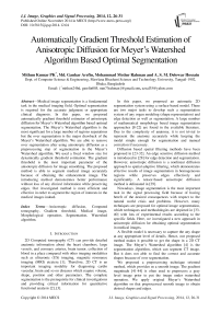 Automatically Gradient Threshold Estimation of Anisotropic Diffusion for Meyer’s Watershed Algorithm Based Optimal Segmentation