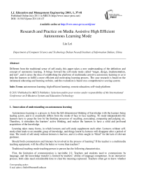 Research and Practice on Media Assistive High Efficient Autonomous Learning Mode