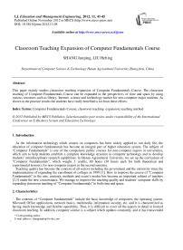Classroom Teaching Expansion of Computer Fundamentals Course