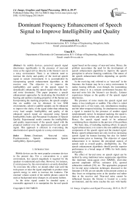 Dominant Frequency Enhancement of Speech Signal to Improve Intelligibility and Quality