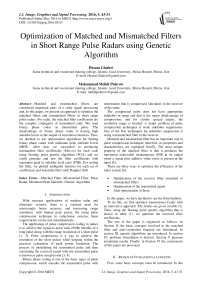 Optimization of Matched and Mismatched Filters in Short Range Pulse Radars using Genetic Algorithm