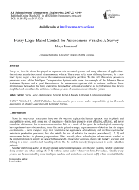 Fuzzy Logic-Based Control for Autonomous Vehicle: A Survey