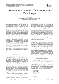 A Wavelet Based Approach for Compression of Color Images