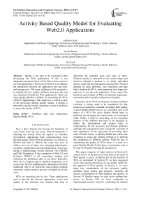 Activity Based Quality Model for Evaluating Web2.0 Applications