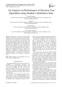 An Analysis on Performance of Decision Tree Algorithms using Student’s Qualitative Data
