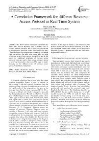 A Correlation Framework for different Resource Access Protocol in Real Time System