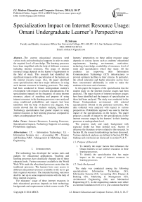 Specialization Impact on Internet Resource Usage: Omani Undergraduate Learner’s Perspectives