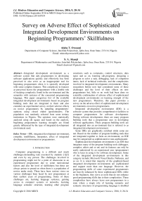 Survey on Adverse Effect of Sophisticated Integrated Development Environments on Beginning Programmers' Skillfulness