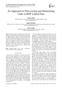 An Approach for Discovering and Maintaining Links in RDF Linked Data