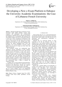 Developing a New e-Exam Platform to Enhance the University Academic Examinations: the Case of Lebanese French University