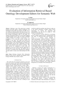 Evaluation of Information Retrieval Based Ontology Development Editors for Semantic Web