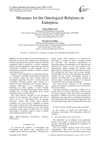 Measures for the Ontological Relations in Enterprise