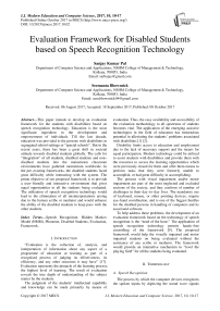 Evaluation Framework for Disabled Students based on Speech Recognition Technology