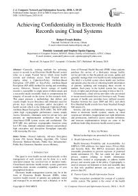 Achieving confidentiality in electronic health records using cloud systems