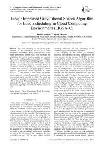 Linear improved gravitational search algorithm for load scheduling in cloud computing environment (LIGSA-C)