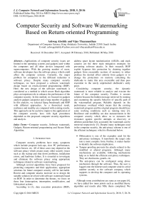 Computer security and software watermarking based on return-oriented programming