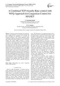 A combined TCP-friendly rate control with WFQ approach for congestion control for MANET