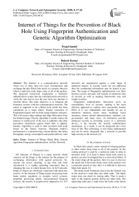 Internet of things for the prevention of black hole using fingerprint authentication and genetic algorithm optimization