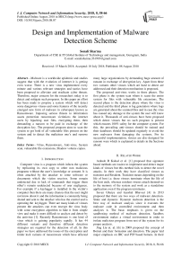 Design and implementation of malware detection scheme