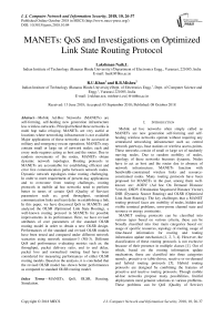 MANETs: QoS and investigations on optimized link state routing protocol