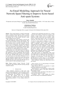 An email modelling approach for neural network spam filtering to improve score-based anti-spam systems