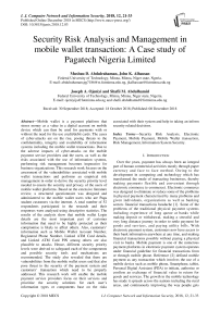 Security risk analysis and management in mobile wallet transaction: a case study of pagatech nigeria limited