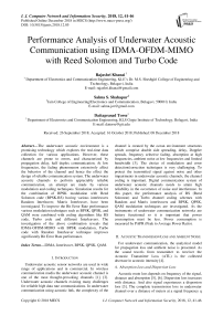 performance analysis of underwater acoustic communication using IDMA-OFDM-MIMO with reed Solomon and turbo code