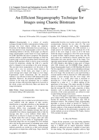 An efficient steganography technique for images using chaotic bitstream