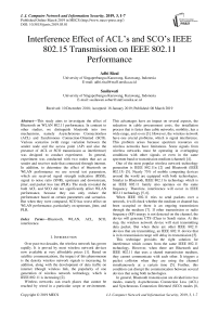 Interference effect of ACL’s and SCO’s IEEE 802.15 transmission on IEEE 802.11 performance
