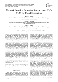 Network intrusion detection system based PSO-SVM for cloud computing