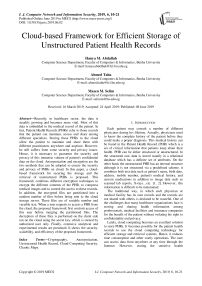 Cloud-based framework for efficient storage of unstructured patient health records