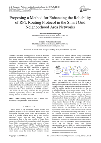 Proposing a method for enhancing the reliability of RPL routing protocol in the smart grid neighborhood area networks