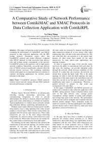 A comparative study of network performance between ContikiMAC and XMAC protocols in data collection application with ContikiRPL