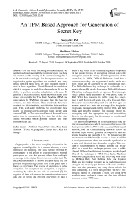 An TPM based approach for generation of secret key
