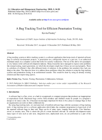 A bug tracking tool for efficient penetration testing
