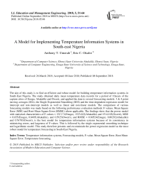 A model for implementing temperature information systems in South-East Nigeria
