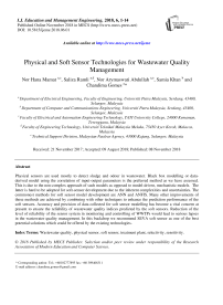Physical and soft sensor technologies for wastewater quality management