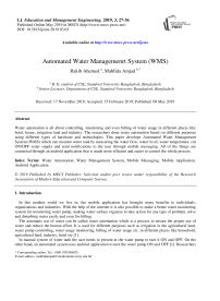 Automated Water Managemenrt System (WMS)