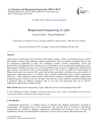 Requirement engineering in agile