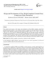 Design and development of class 2B-lpl compliant constant-force compression slider mechanism
