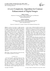 A low-complexity algorithm for contrast enhancement of digital images