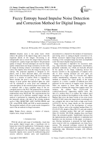 Fuzzy entropy based impulse noise detection and correction method for digital images