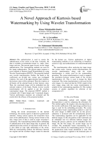 A novel approach of kurtosis based watermarking by using wavelet transformation