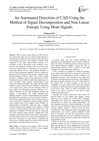 An automated detection of CAD using the method of signal decomposition and non linear entropy using heart signals