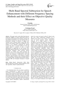 Multi band spectral subtraction for speech enhancement with different frequency spacing methods and their effect on objective quality measures