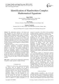 Identification of handwritten complex mathematical equations