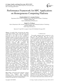 Performance framework for HPC applications on homogeneous computing platform