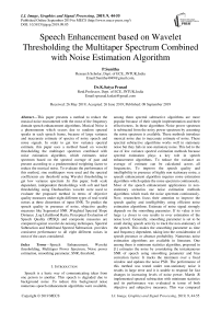 Speech Enhancement based on Wavelet Thresholding the Multitaper Spectrum Combined with Noise Estimation Algorithm