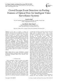 Crowd escape event detection via pooling features of optical flow for intelligent video surveillance systems